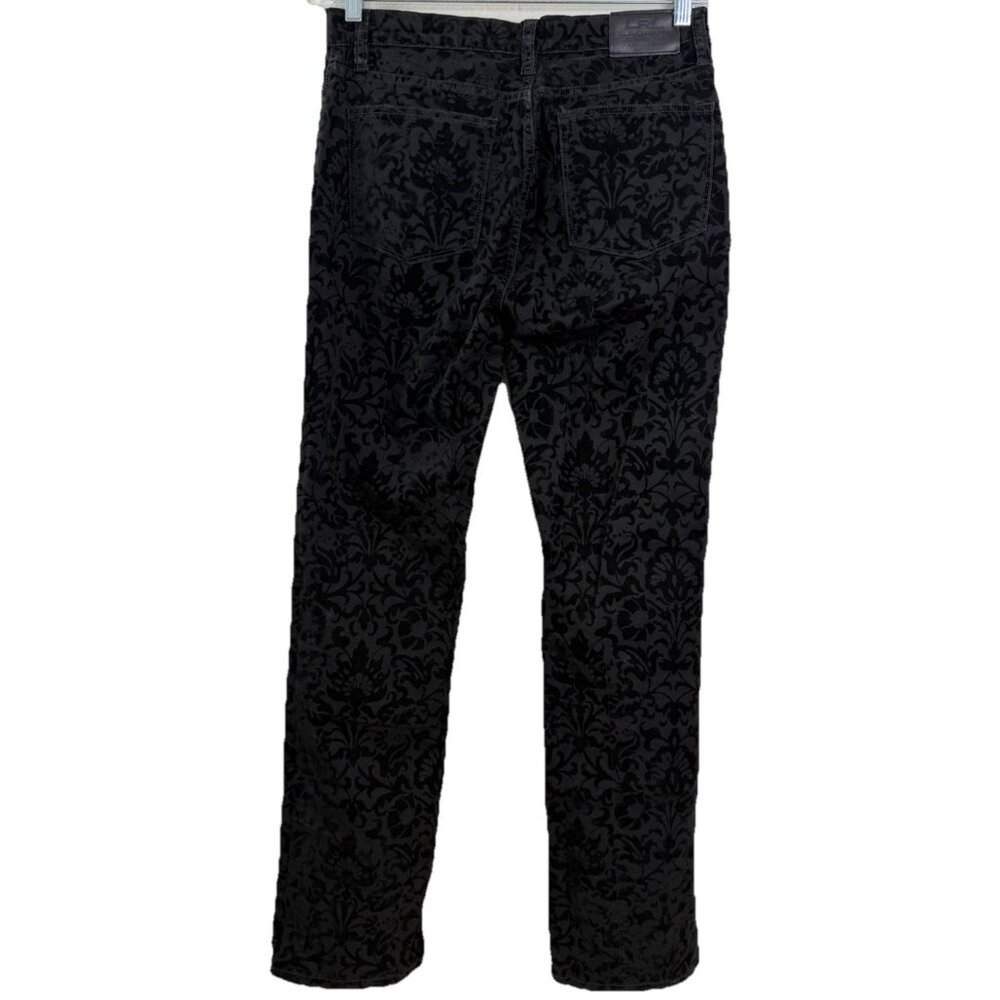 Lauren Ralph Lauren Sz 8 (Actual 30x30) Velvet Floral Pants Straight Stretch EUC - Picture 10 of 11